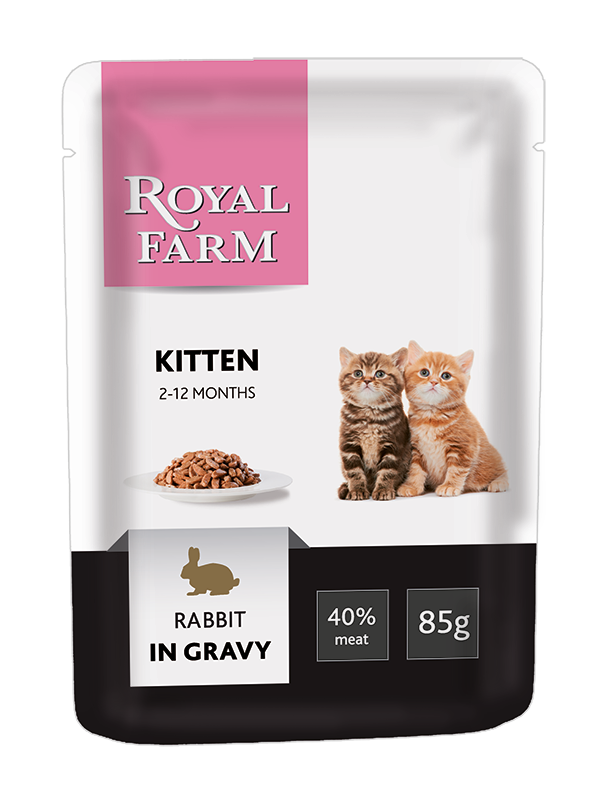 ПР0043288 Корм для котят кролик в соусе пауч 85г ROYAL FARM 