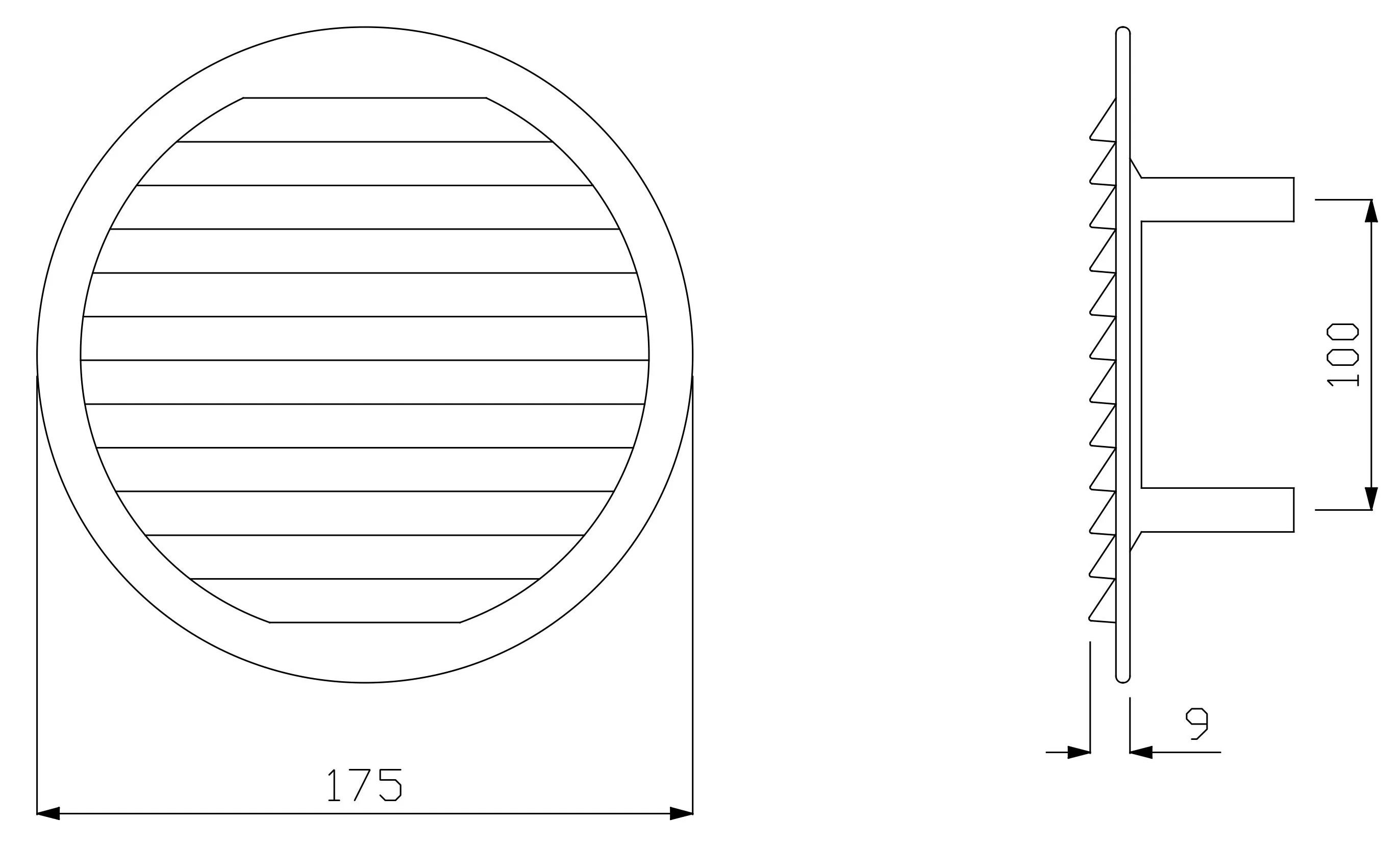 Универсальная круглая решетка для отверстий от Ø 125 до 160 мм First Corporation вентиляция ARCH-00106339 - Вид №6