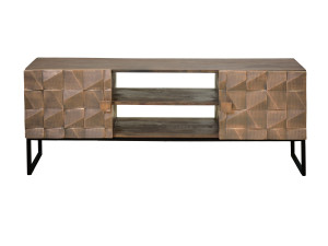 Бронзовый шкаф для телевизора с распашными дверцами