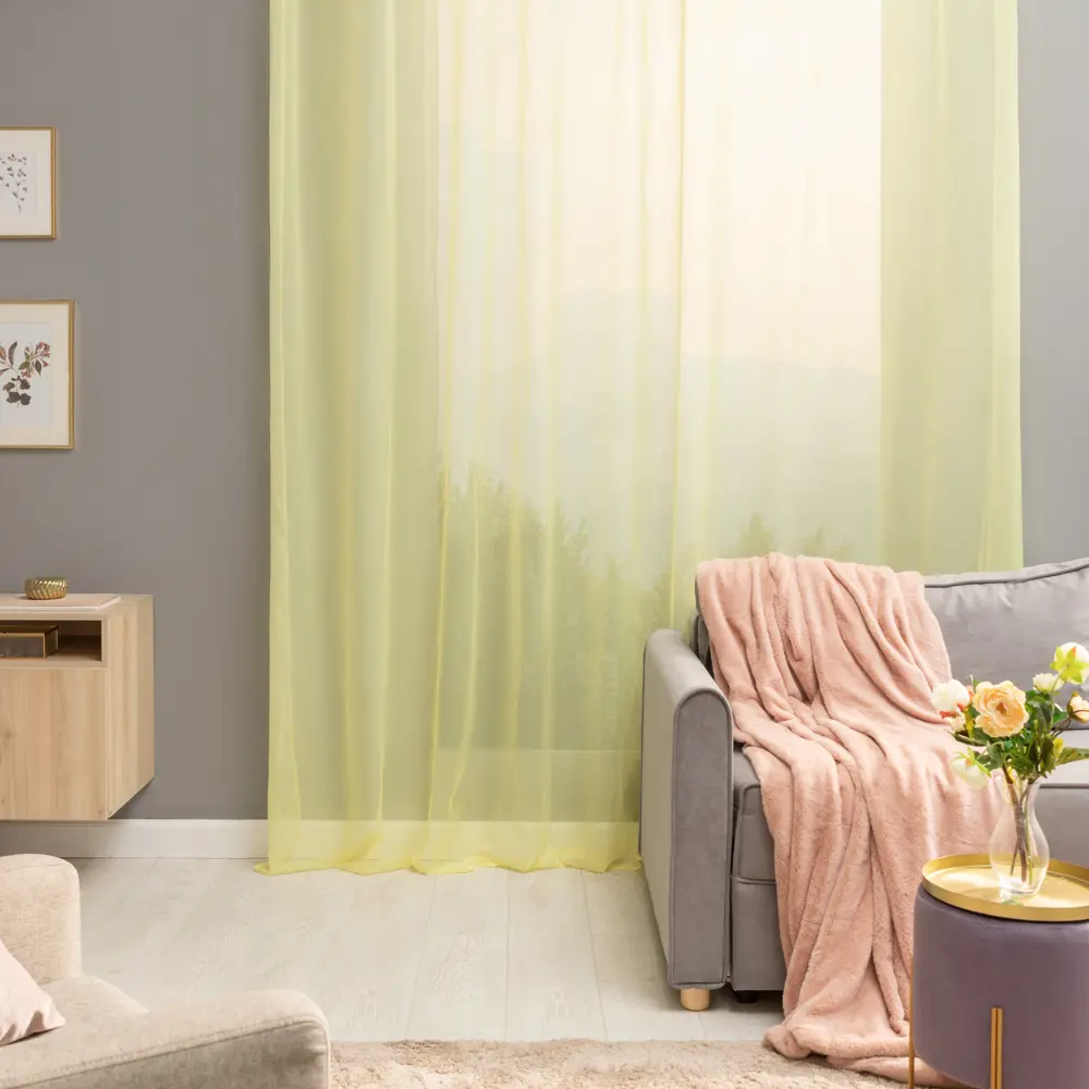Тюль на ленте Inspire Polyone Lime 300х280 см цвет желтый 17995665 STLM-2129742 