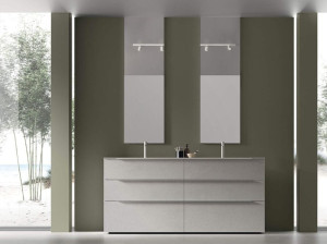 Напольный умывальник с зеркалом