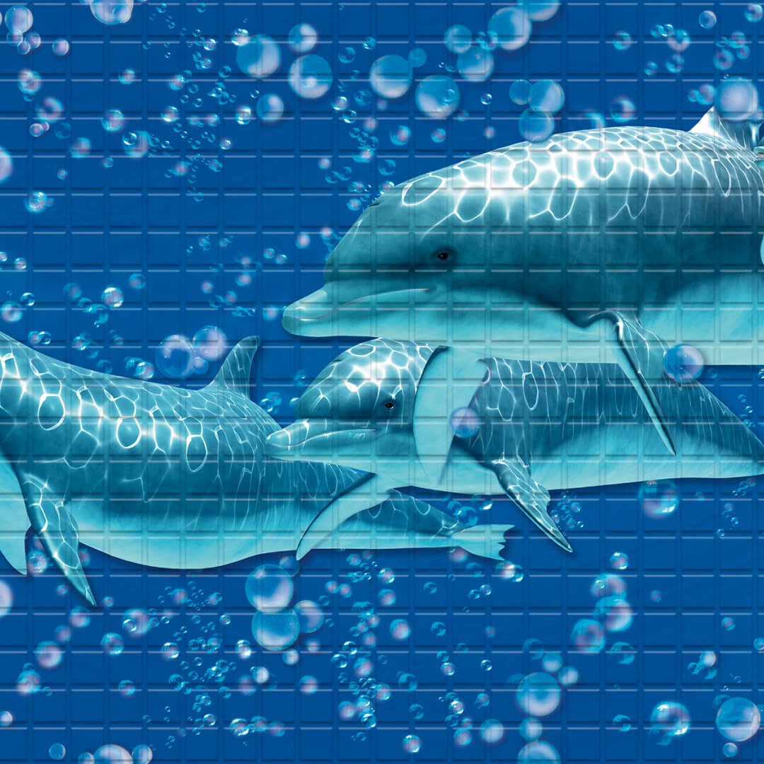 Панель ПВХ 0,3 мозаика «Дельфины» STELLA STSR-759