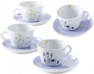 39G230A69357C MG Wildflower cappuccinoset 8tlg. пяти чувств, акварель-синяя Kahla-porzellan