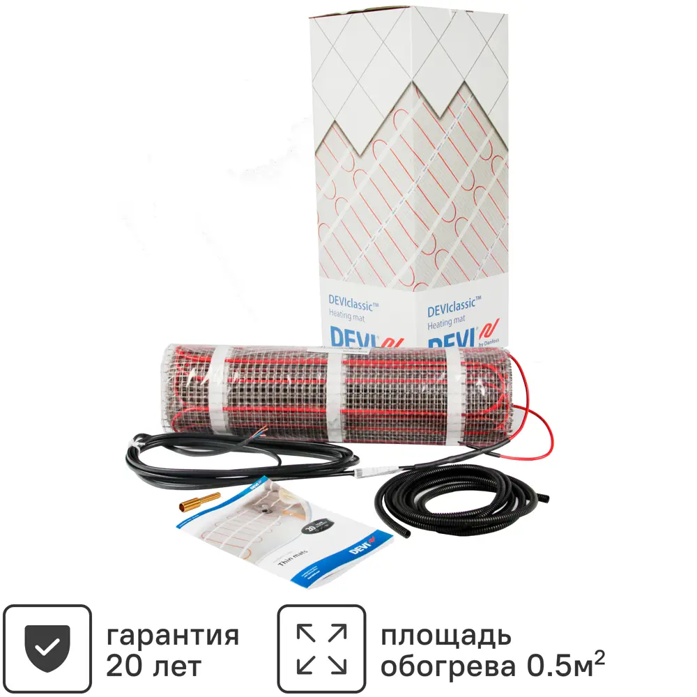 Нагревательный мат для теплого пола Devi 0.5 м2 75 Вт STLM-2092809