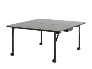 Квадратный складной стол из ламината на колесах