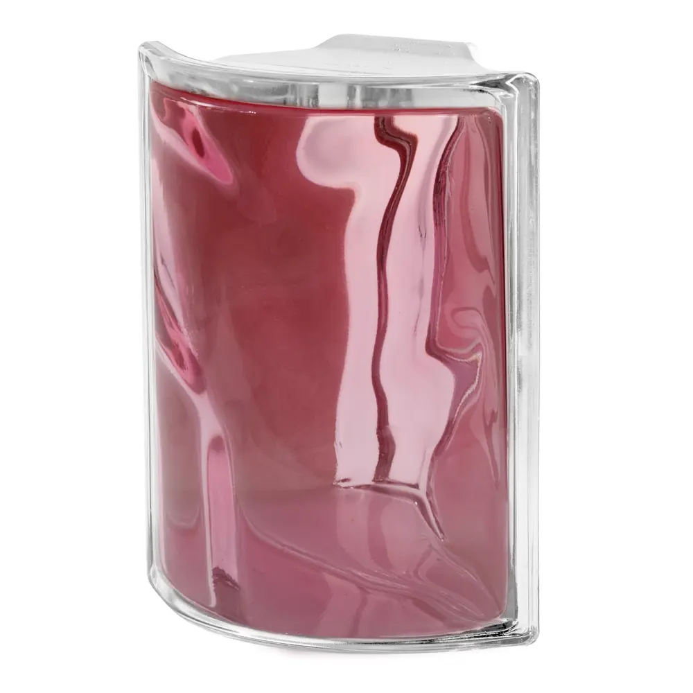 Стеклоблок Vitrablock Волна окрашенный внутри угловой цвет розовый STLM-2082416