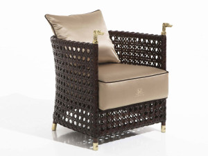 Ткань сад стул с подлокотниками