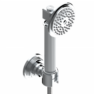 U9S-52A Душ ручной стильный встраиваемый в стену, шланг и стационарный кронштейн Thg-paris Grand central с ручками-рукоятками с белым ониксом Хром
