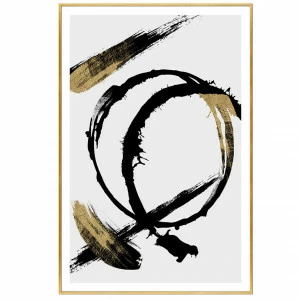 Постер прямоугольный на художественной бумаге 80х60 см "Восточная абстракция" EVENHOME ДИЗАЙНЕРСКИЕ 00-3878789 Белый;черный