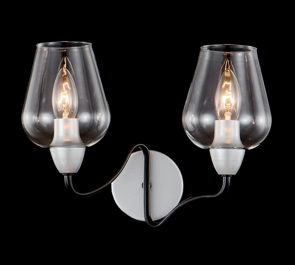 Бра со стеклянным плафоном на 2 лампы хром Raul RAUL AP2 CRYSTAL LUX RAUL 00-3931768 Прозрачный;хром  - Вид №1