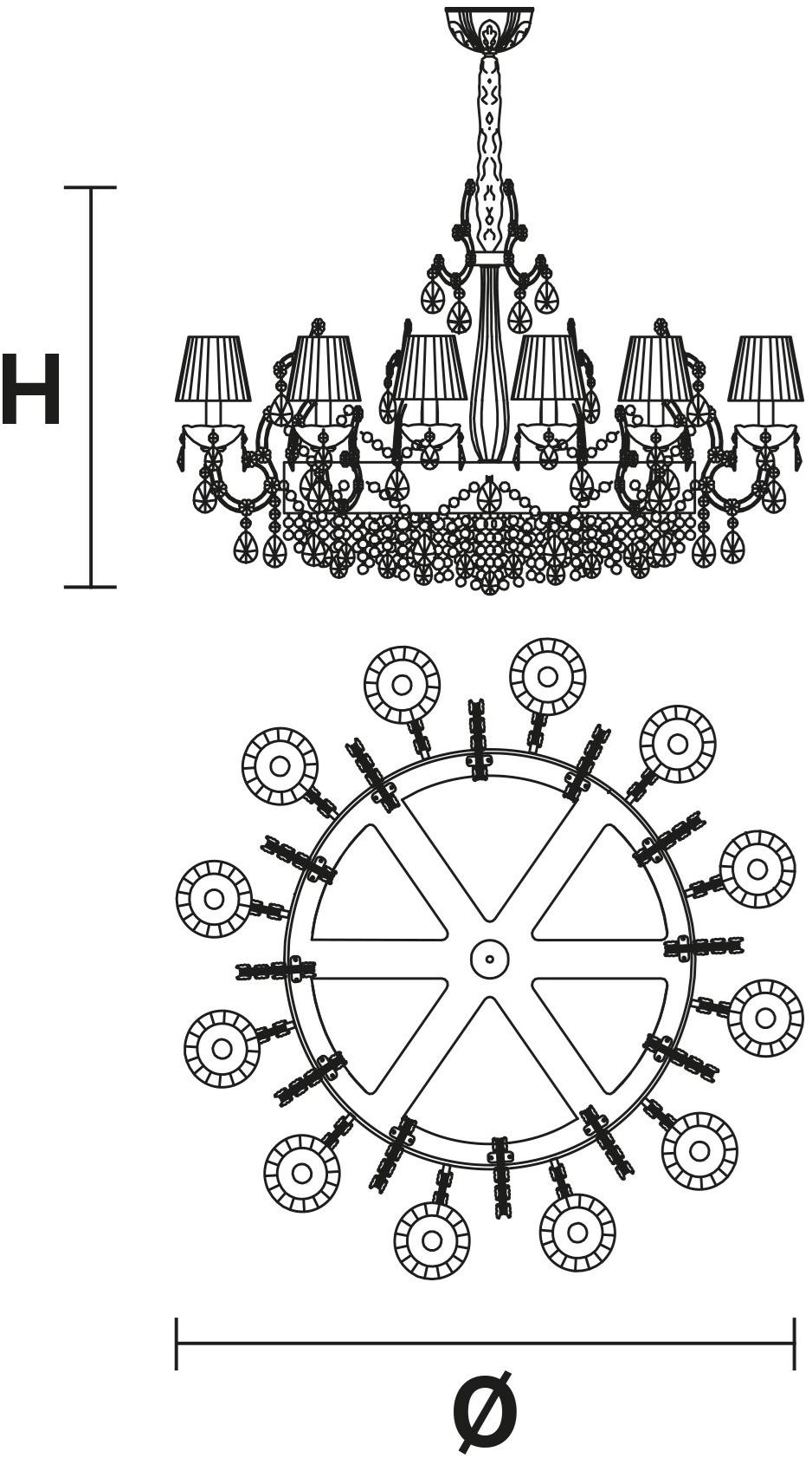 Masiero Led подвесной светильник из металла с кристаллами swarovski® Maria teresa sun-id-1484684 - Вид №2