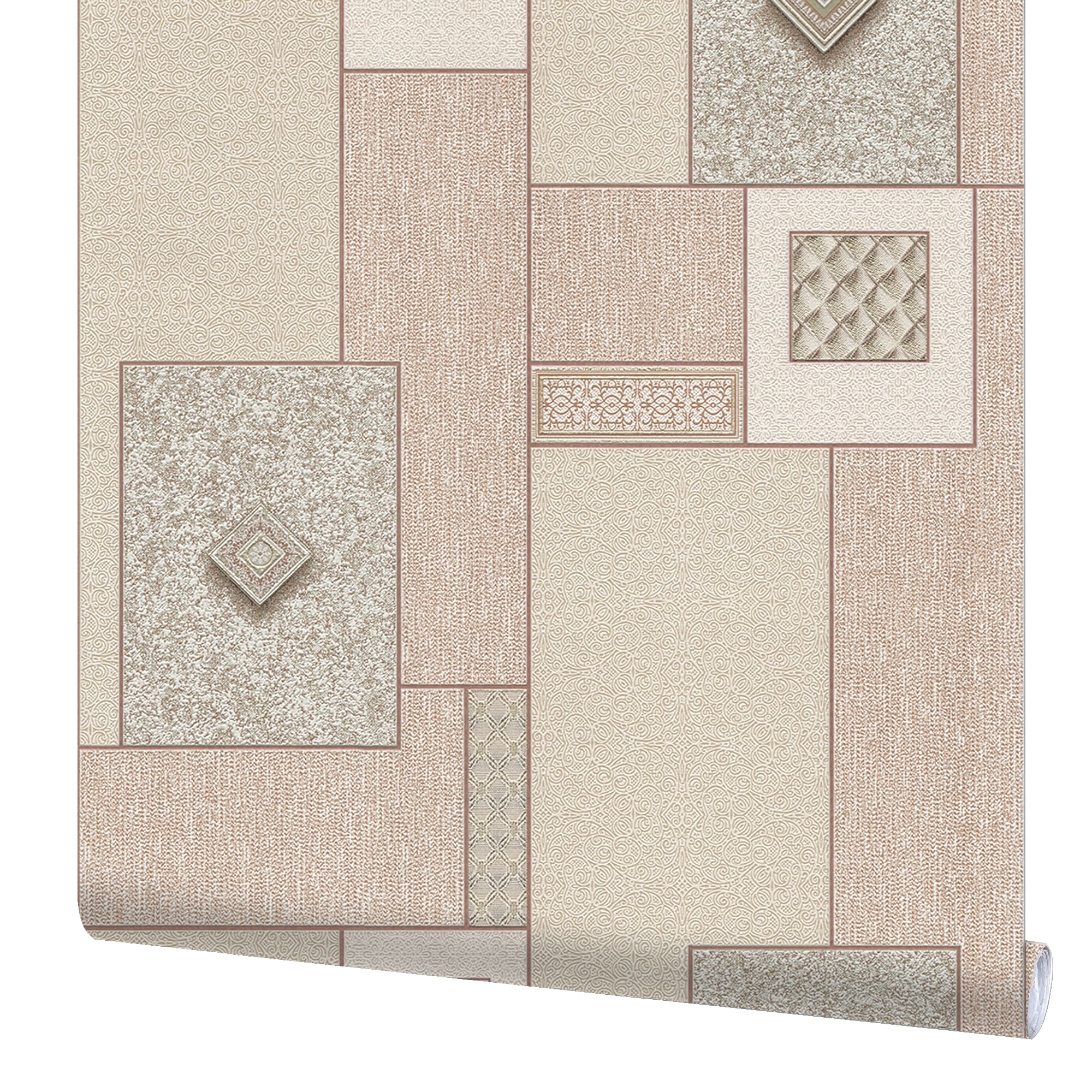 82399689 Обои виниловые бежевые 0.53 м 0209-1 Плитка Santreyd 