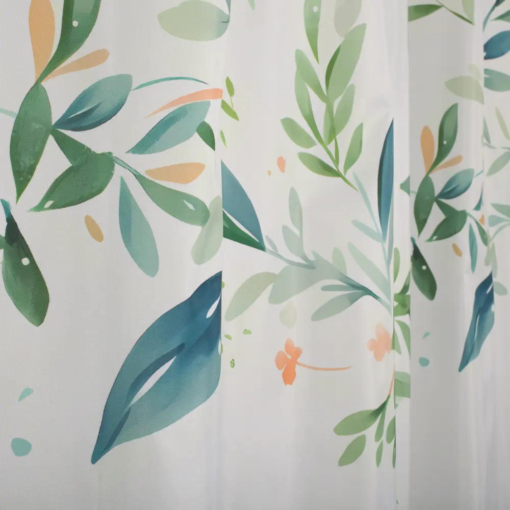 89380334 Штора для ванной Iddis Leaves LM13P18i11 200x180 см полиэстер цвет белый STLM-1566475 - Вид №1