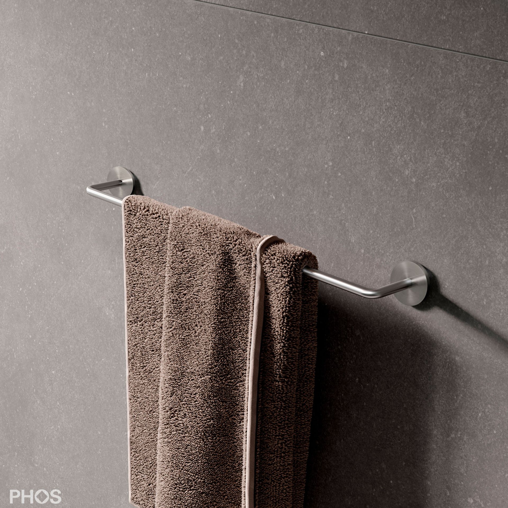 HS12-500G-K55 Полотенцесушитель изогнутый, из серии G для крепления на клей, ширина 50 см PHOS 