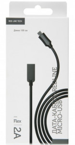 515765 Дата-Кабель Flex USB - Micro USB, черный Red Line
