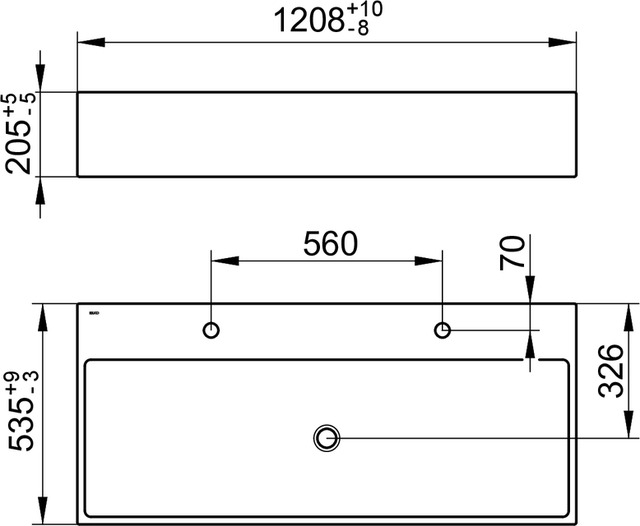 39082901202 Двойной керамический умывальник KEUCO Edition 90 - Вид №2