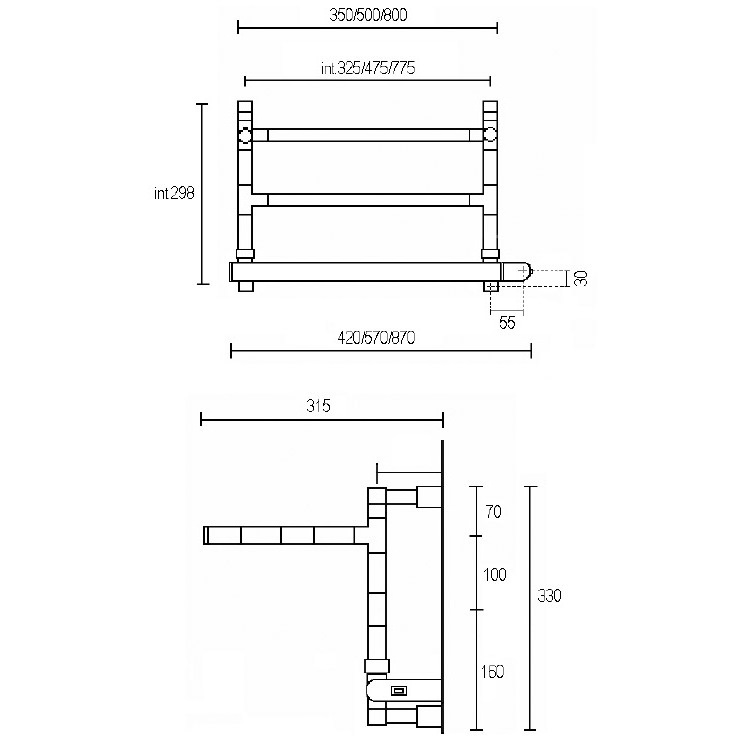 592 полотенцесушитель  SERENO Collection  Margaroli Santreyd 22119 - Вид №1