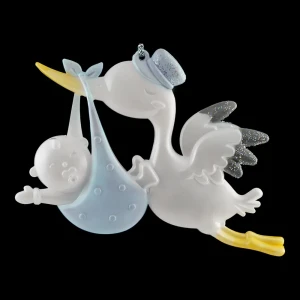 91471204 Елочная игрушка Аист с ребенком Erichkrause decor 56536 44 см х 25 см синий STLM-0954344