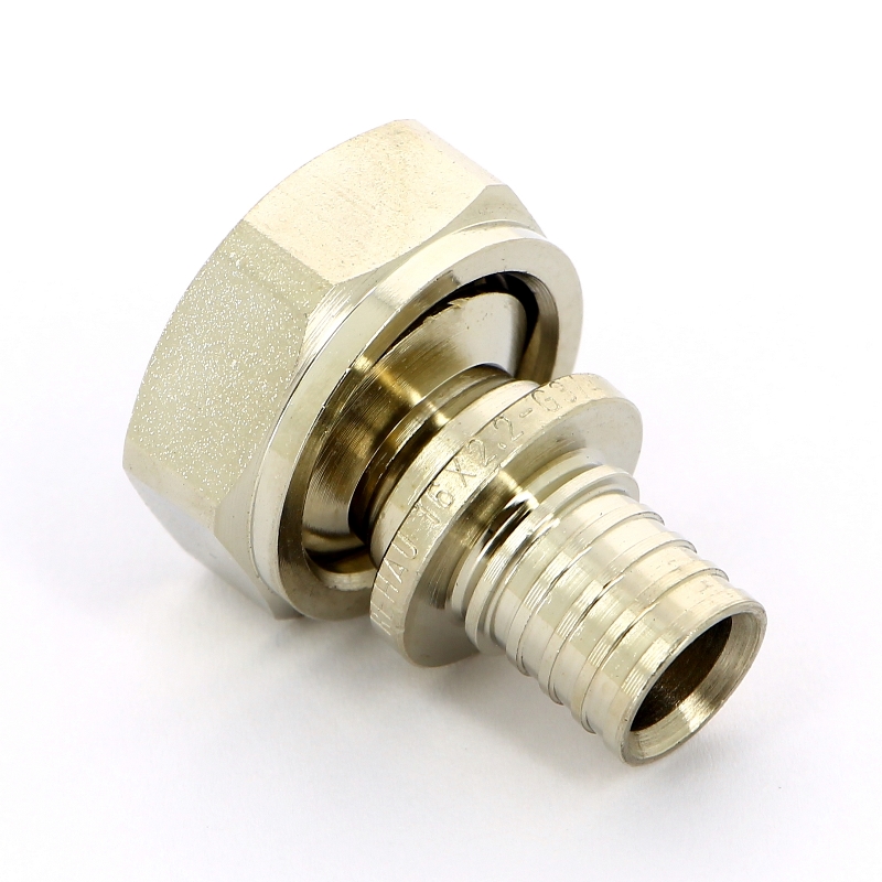 Соединитель надвижной-В Rehau 16 x 3/4"EK никелированный, DZR-латунь 169175 - Вид №1