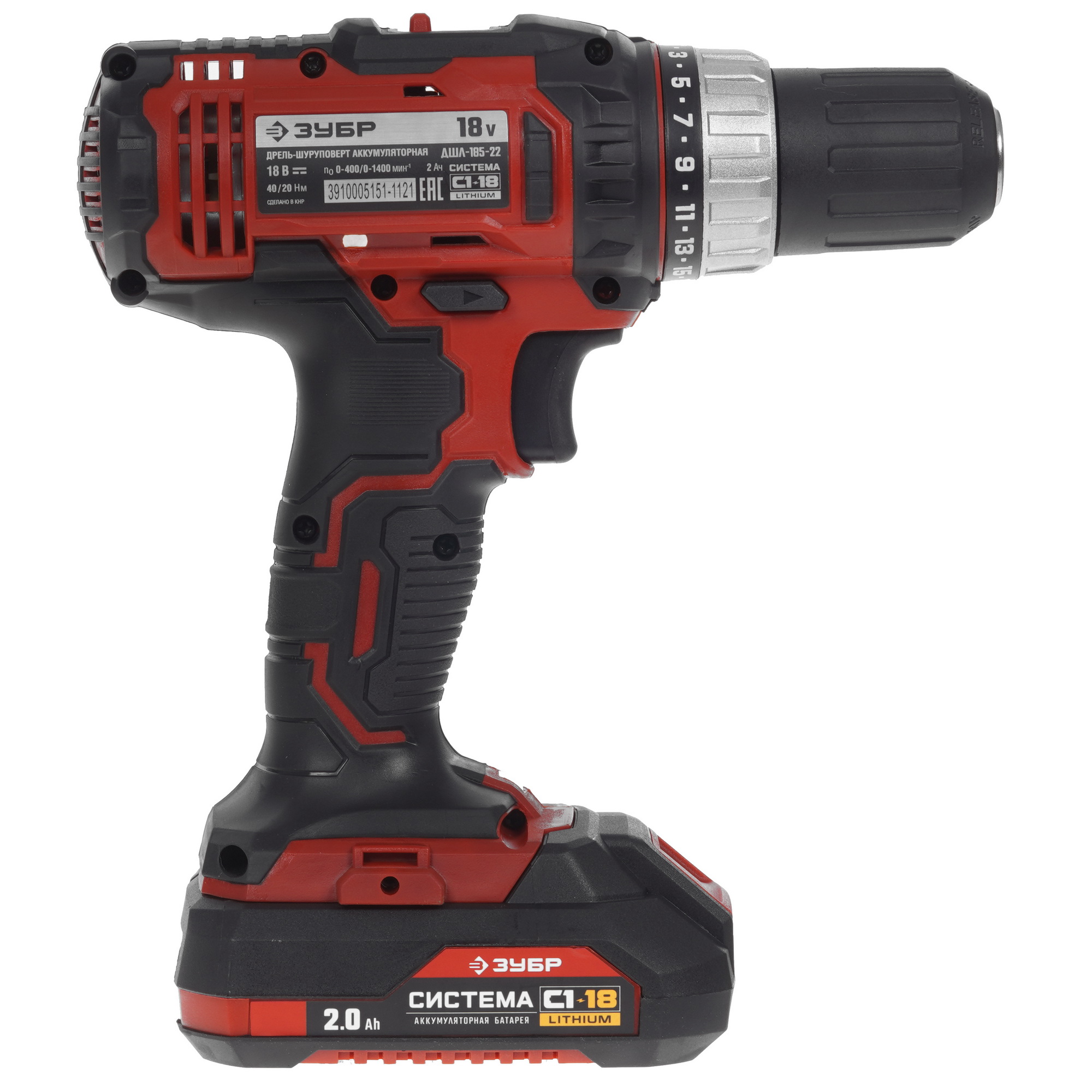 Дрель-шуруповерт Зубр ДШЛ-185-22 С1-18 18V 9909098 STDN-0124124 - Вид №1
