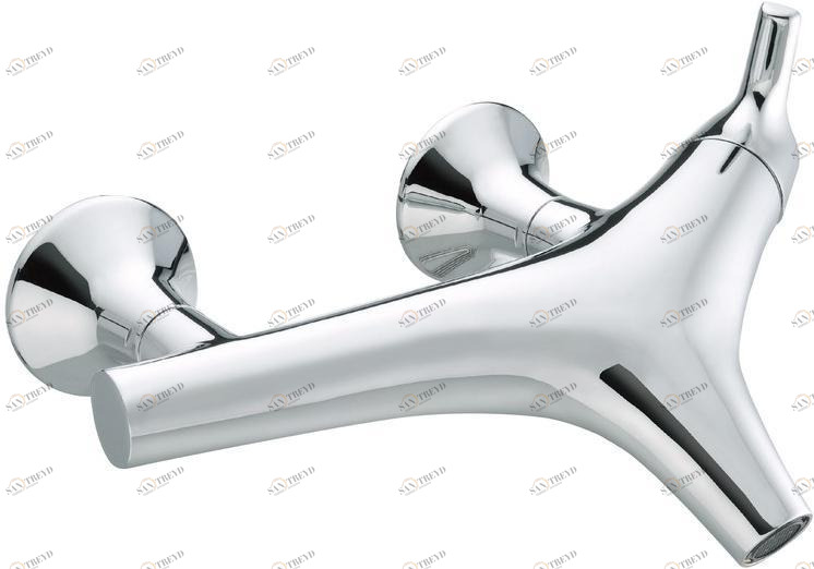 JUSTIME Смеситель для ванны настенный однорычажный из хромированной латуни Nature 6927-w0-80cp