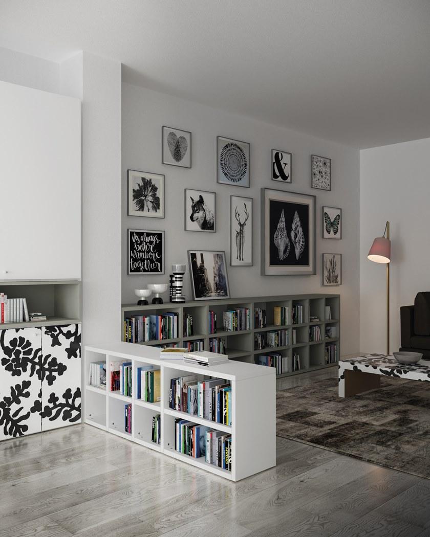 De Rosso Открытый книжный шкаф на заказ из HPL Alfabeto sun-id-1392495 - Вид №4