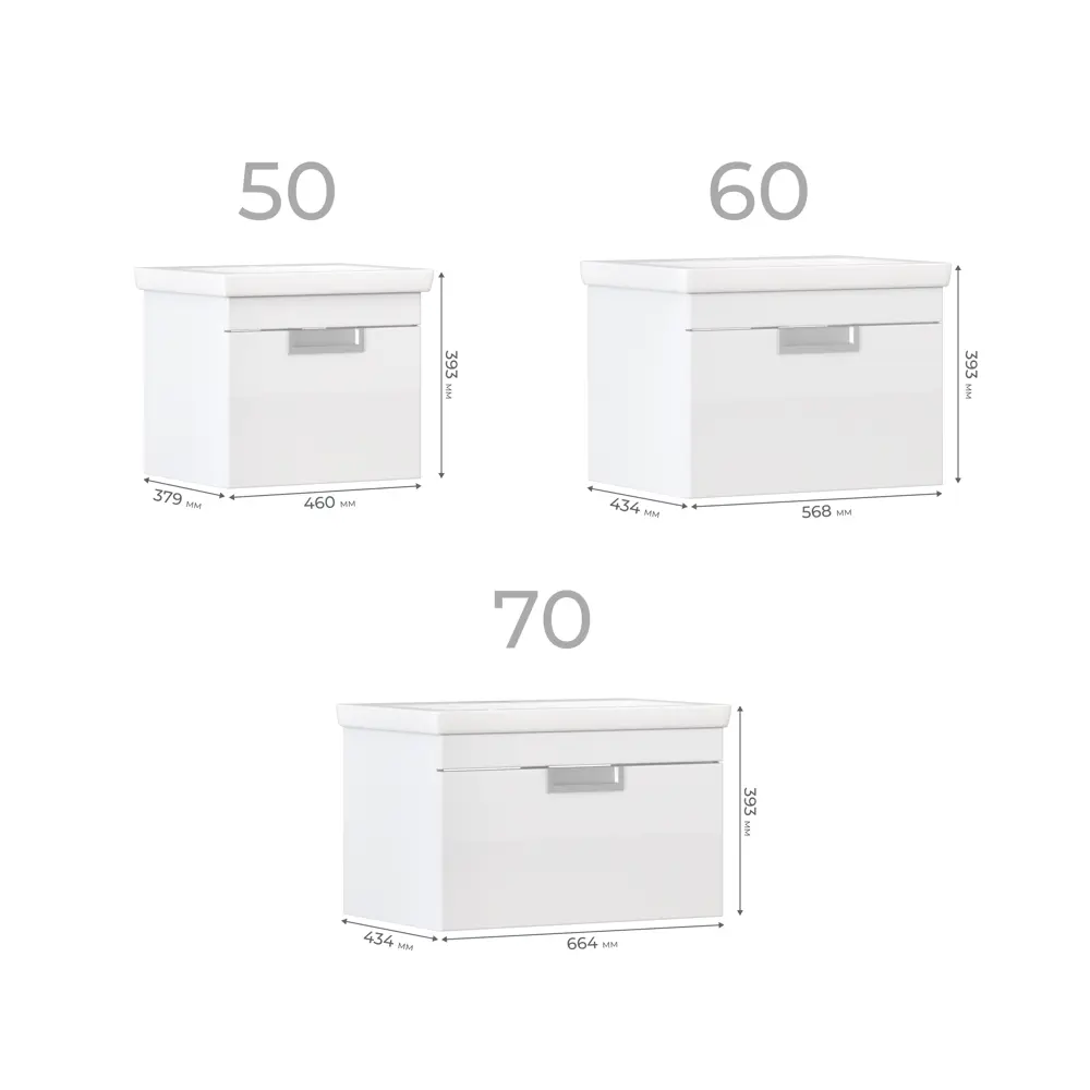 Тумба Vigo Vento Colour подвесная для ванной 47 см белая глянцевая 89380946 STLM-1505823 - Вид №7