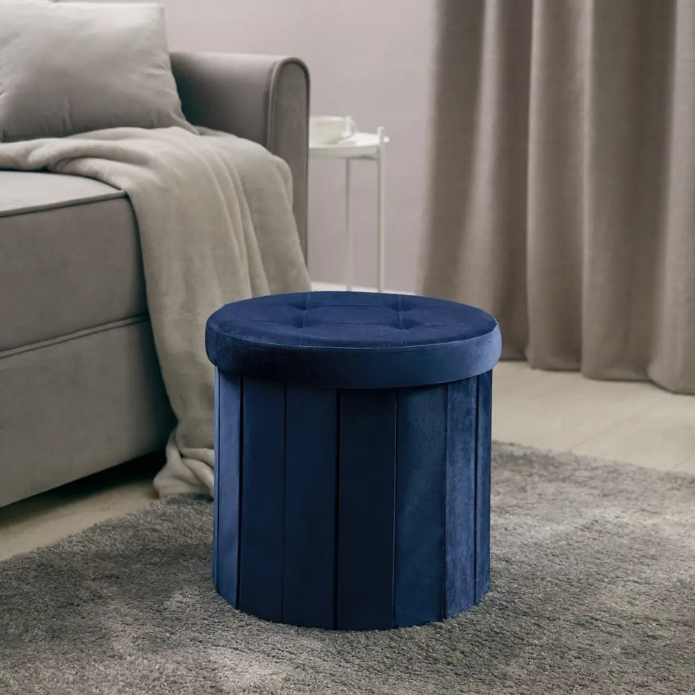 Пуф складной с нишей ø 38 см цвет синий DREAM RIVER STLM-2001164 - Вид №4