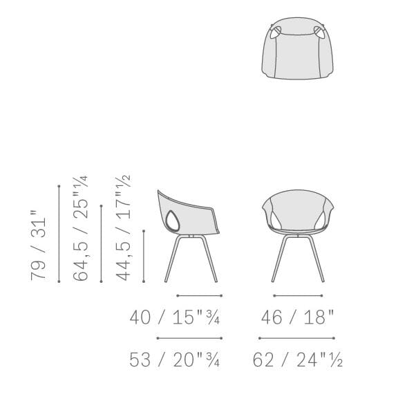 Кожаный стул с подлокотниками Poltrona Frau коллекция-диваны и кресла ARCH-00081821 - Вид №3