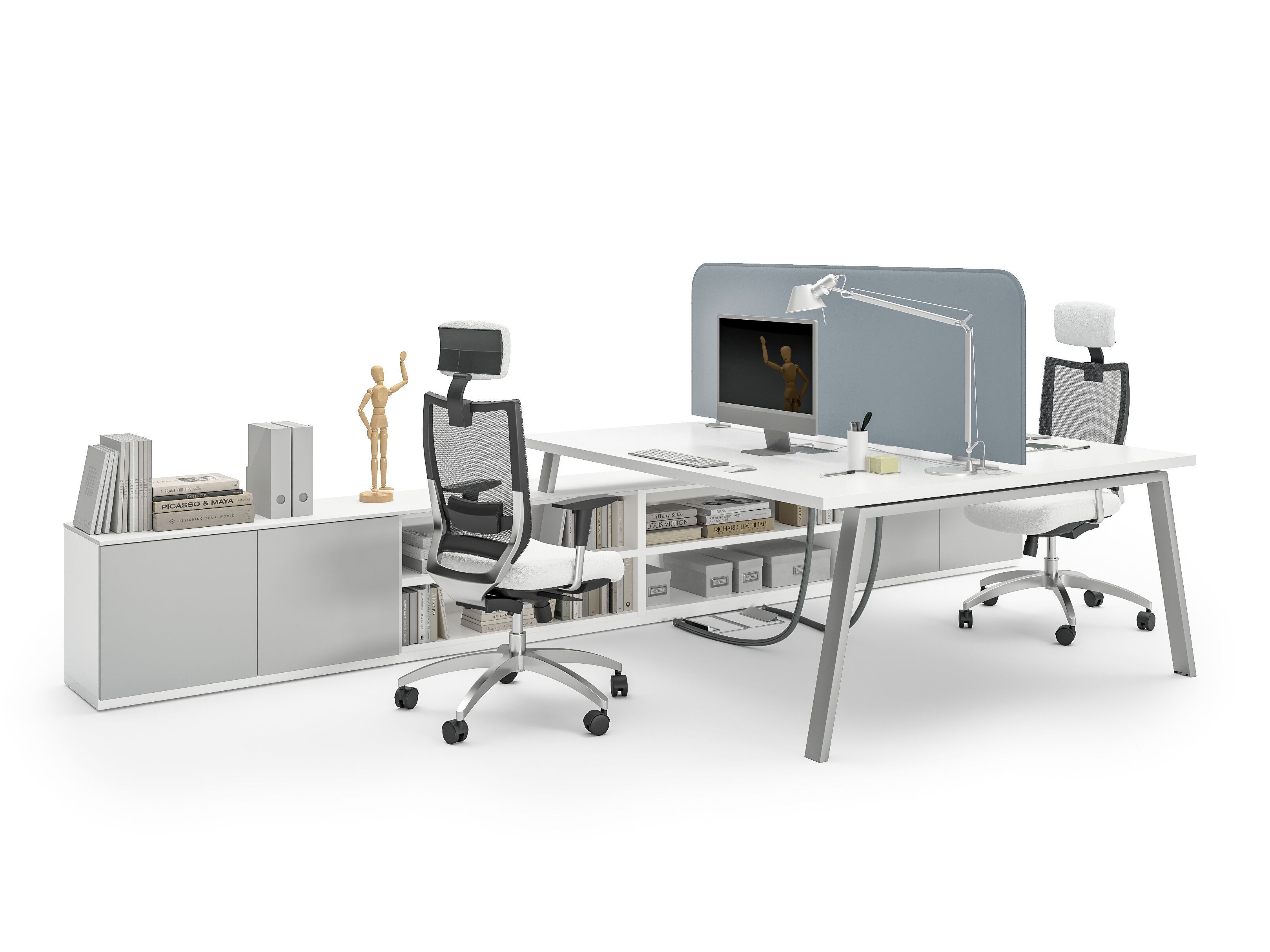 Рабочий стол с 2 опорными станциями Giessegi OfficeTime ARCH-00088918