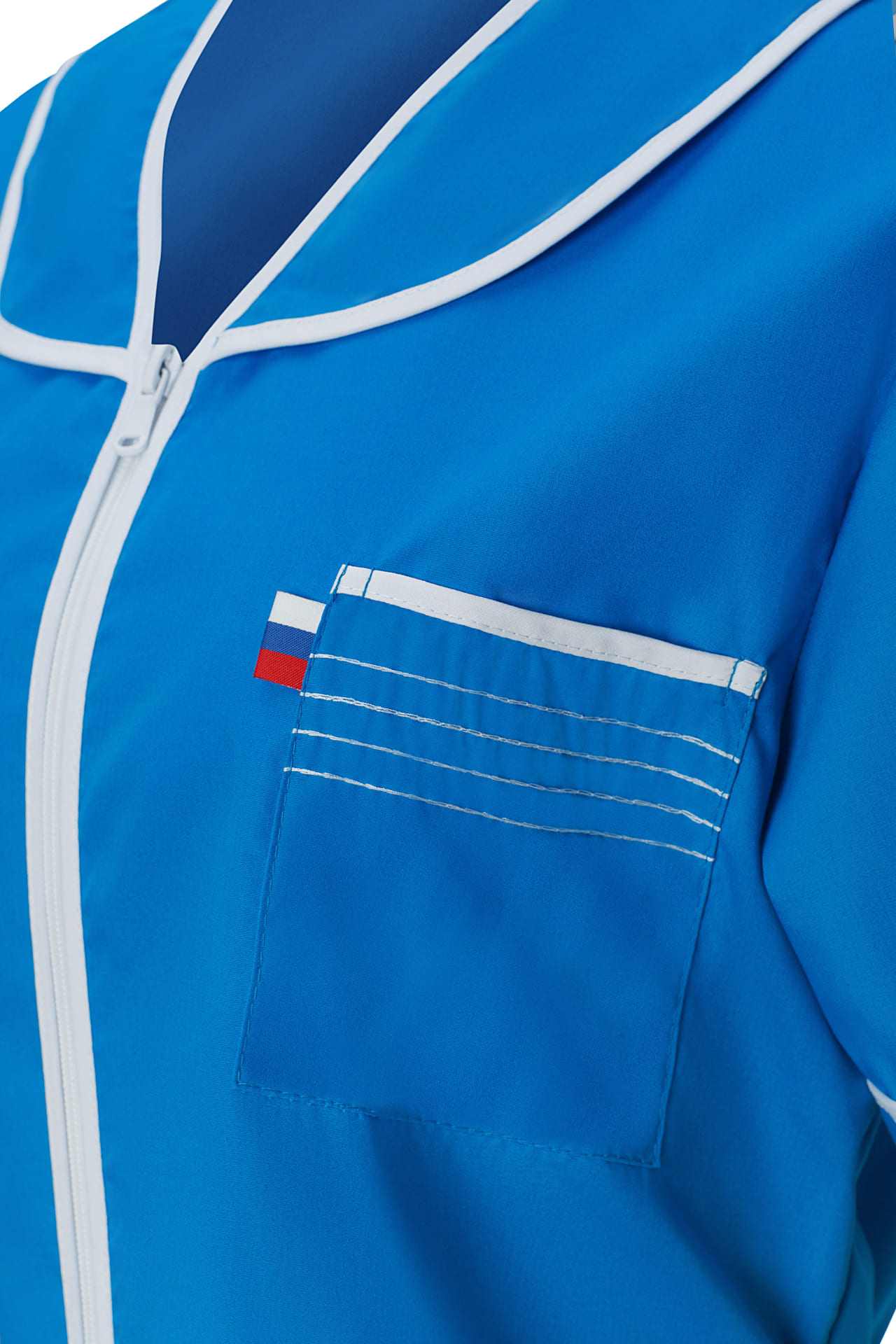 66227 Халат "Сервис" темно-голубой  Медицинская одежда  размер 58/158-164 Спецодежда  - Вид №2