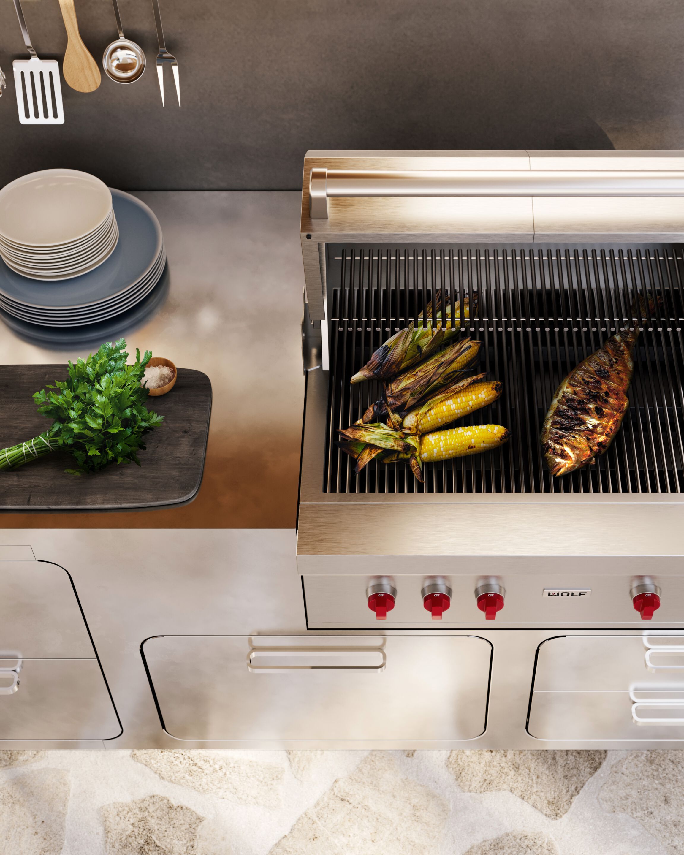 Наружная кухня из нержавеющей стали с барбекю ABIMIS ARCH-00134821 - Вид №2