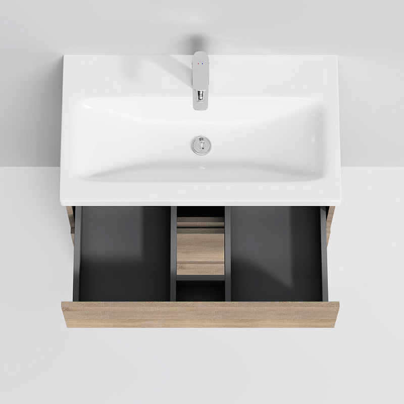 M91FSX0752OF База под раковину напольная 75 см 3 ящика светлый дуб AM.PM Gem S  - Вид №2