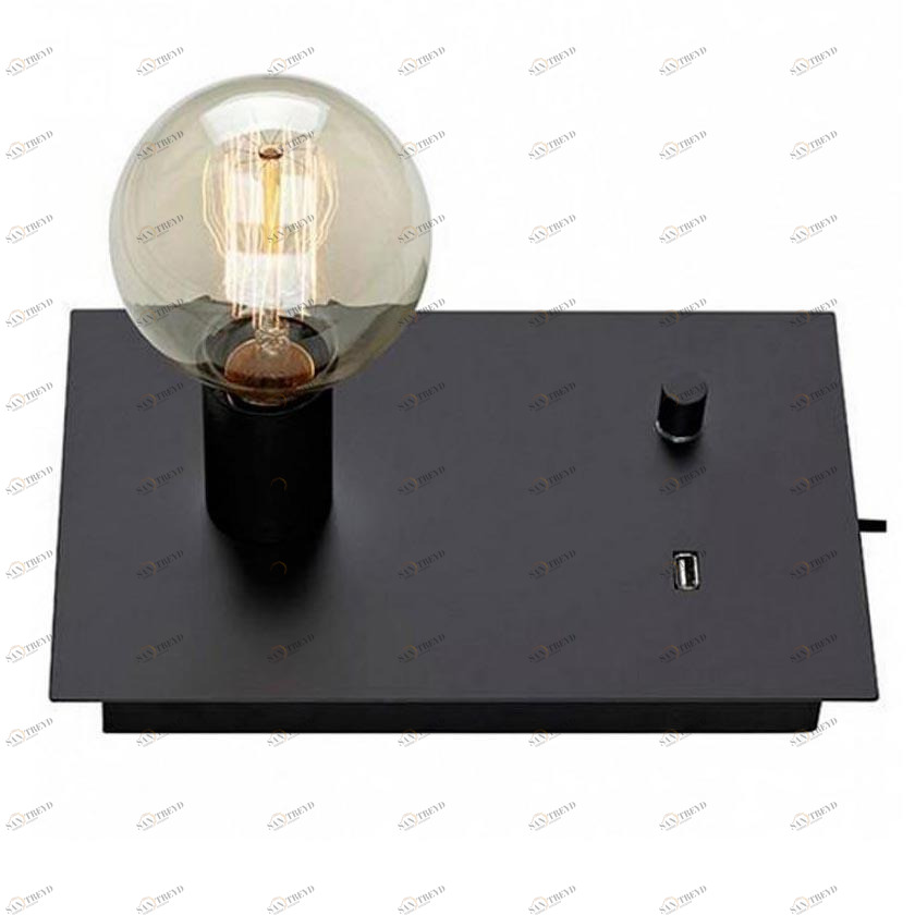 Настольная лампа черная без плафона с USB Load 107056 MARKSLOJD КЛАССИЧЕСКИЕ 337342 Прозрачный;черный 