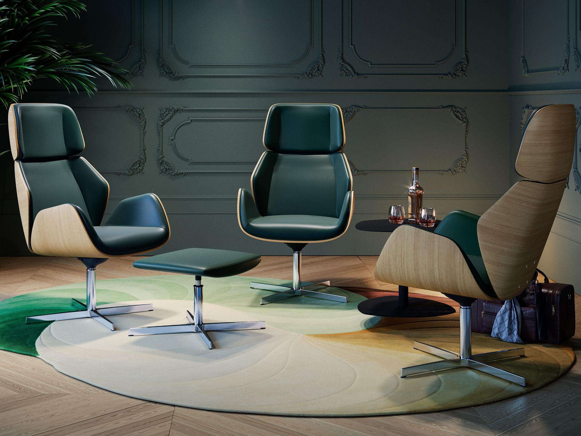 Офисное кресло руководителя с подлокотниками 5 спиц SITLOSOPHY® Haiku Wood ARCH-00145805 - Вид №1