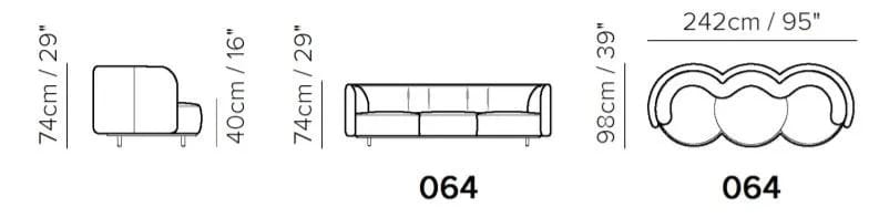 3-местный тканевый диван Natuzzi Italia Deep ARCH-00123062 - Вид №6