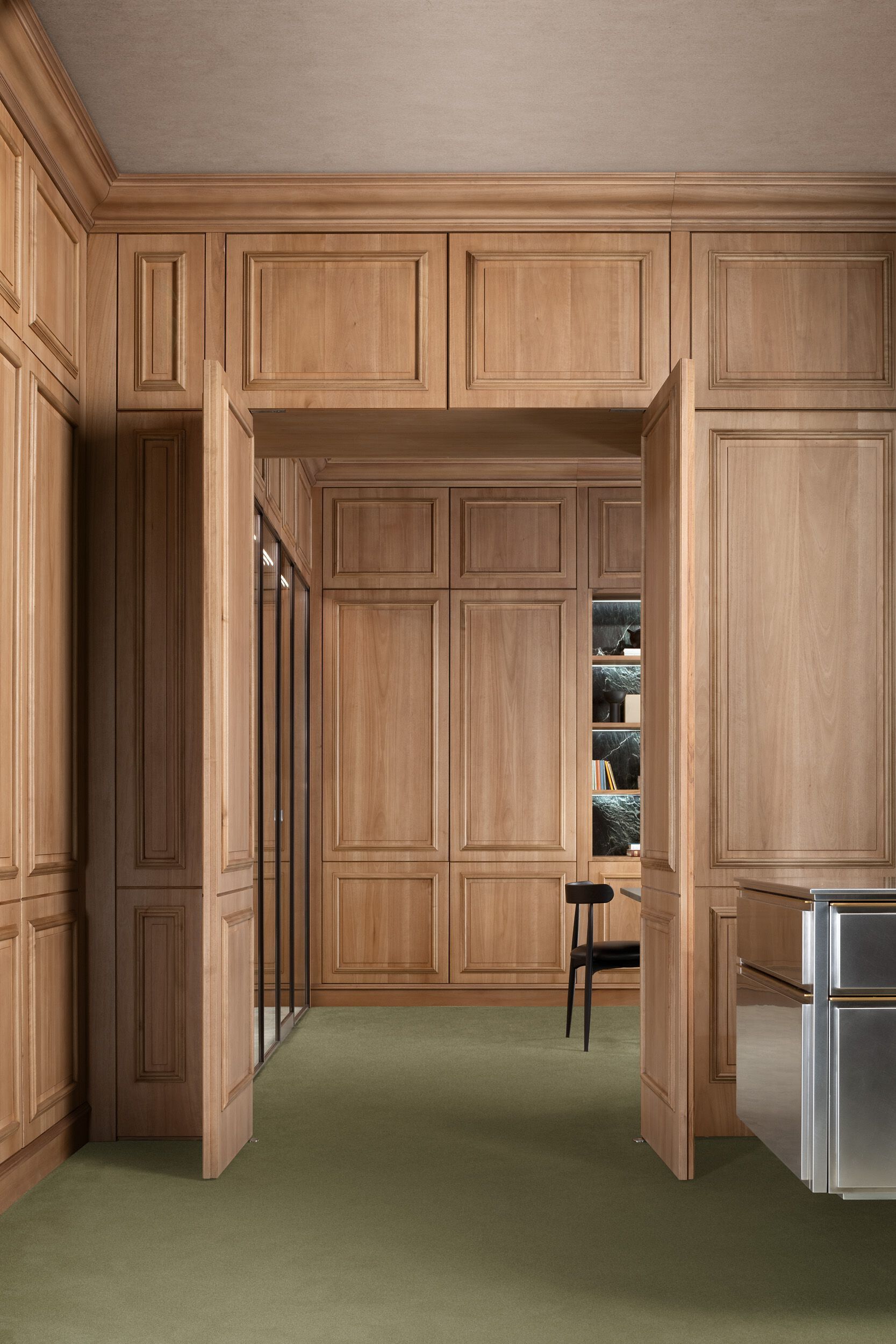 Деревянная линейная кухня с ручками L'Ottocento цветочный ARCH-00047043 - Вид №5