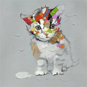 Картина на холсте 100х100 см "Кисуля" EVENHOME КАРТИНЫ МАСЛОМ 129860 Белый;желтый;серый;разноцветный