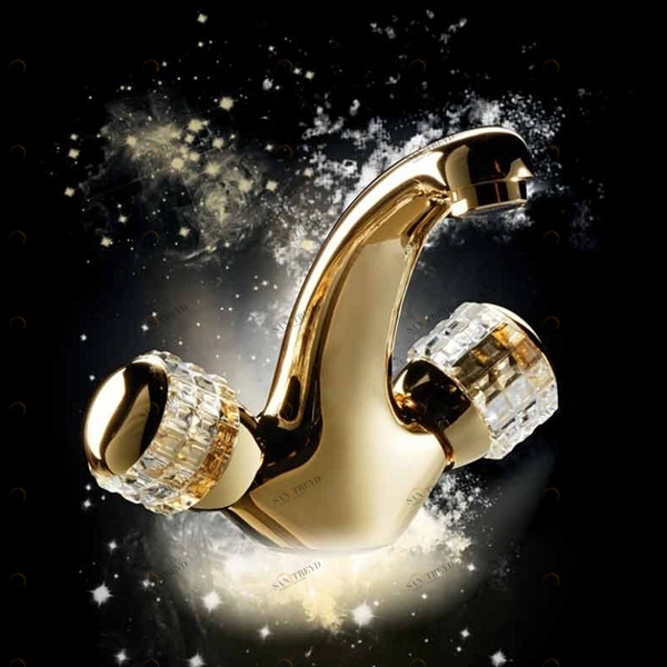 Смеситель для раковины с автоматическим сливом 24.004G MAIER ELITE CRISTAL 24004G