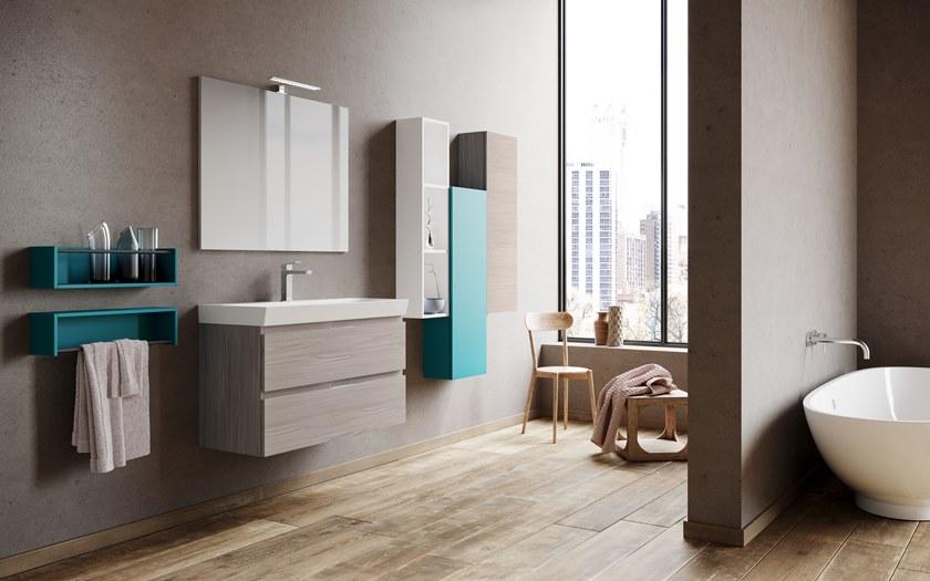 Mobiltesino Подвесная тумба под умывальник из ламината с зеркалом Cromo sun-id-1378639 - Вид №1