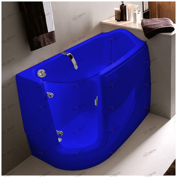 Ванна GRUPPO TREESSE GEN-X V3311-DX-SI угловая сидячая с дверью правосторонняя синяя VTLV3311DXSI