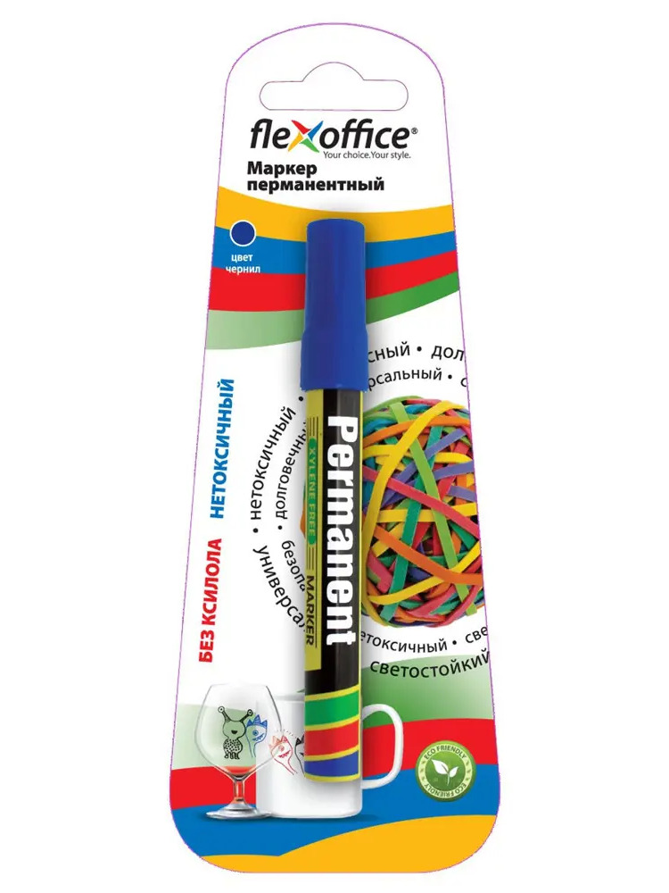 98296931 Маркер перманентный Flexoffice FO-PM012, цвет синий STLM-0620112