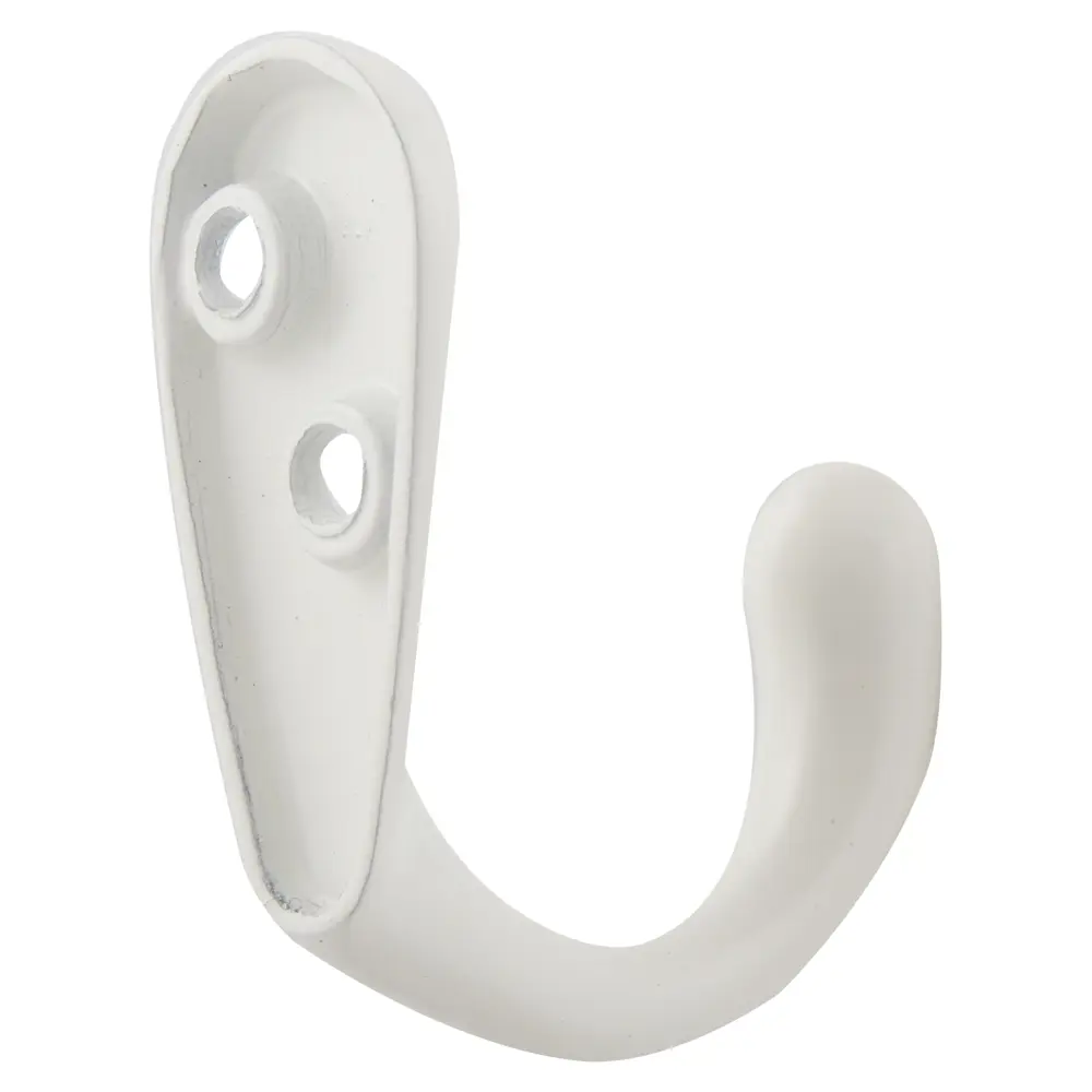 Крючок одинарный, металл, цвет белый LAMPLANDIA STLM-2025762 - Вид №1