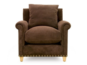 Кожаное кресло с подлокотниками