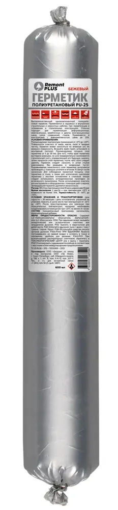 89359337 Герметик полиуретановый Remont PLUS PU-25 бежевый 600 мл STLM-0856331