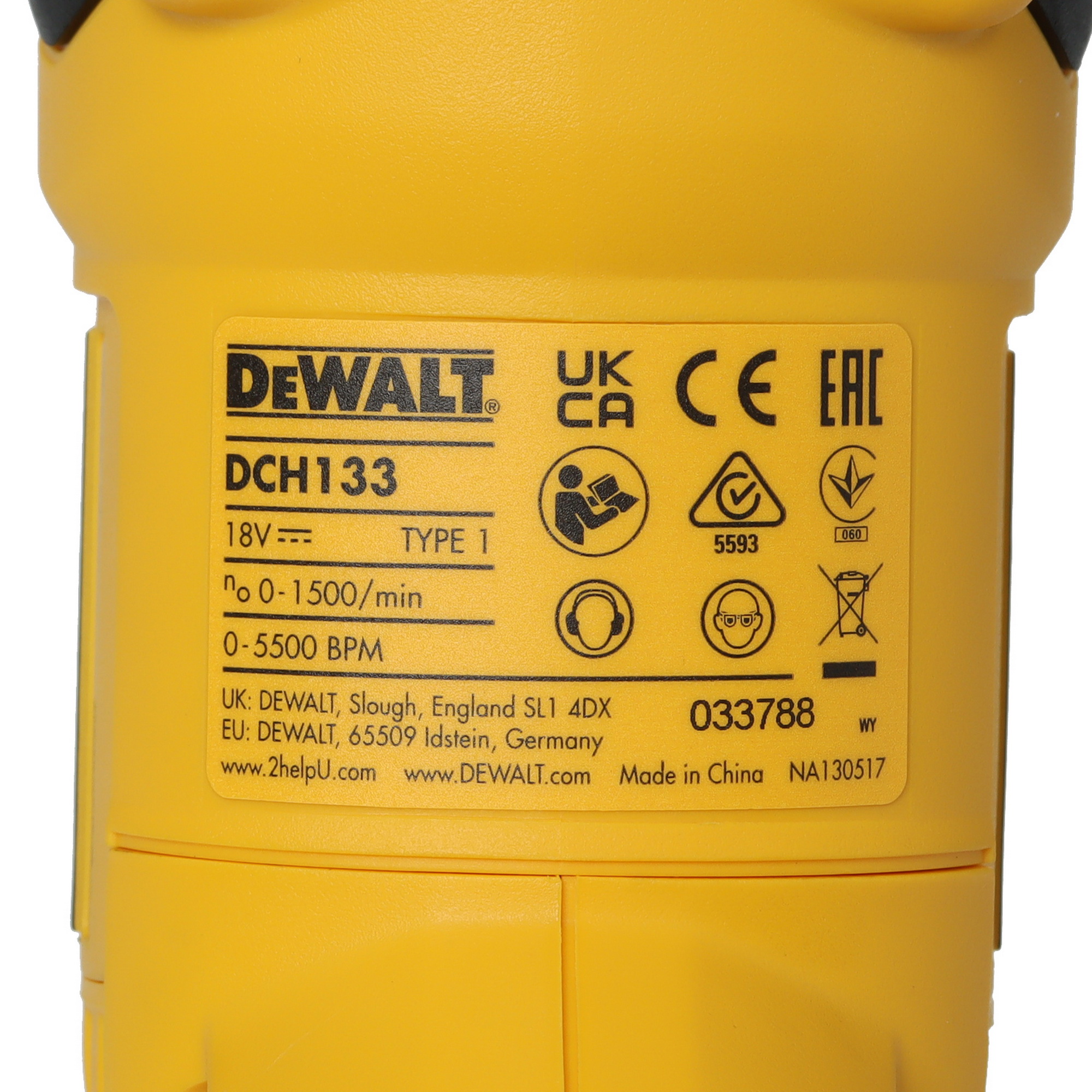 Перфоратор DeWalt DCH133N XR FLEXVOLТ 18/54V , Без ЗУ, Без АКБ 5443647 STDN-0090672 - Вид №2