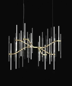 Euroluce Lampadari Подвесной светильник из металла и стекла Neva