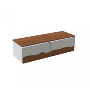 C375M2L70 .101NC Тумба подвесная с 2 выдвижными ящиками 70 см A. e T. Italia TRACE Белый матовый - орех Каналетто Италия AeT ITALIA C375M2L70.101NC