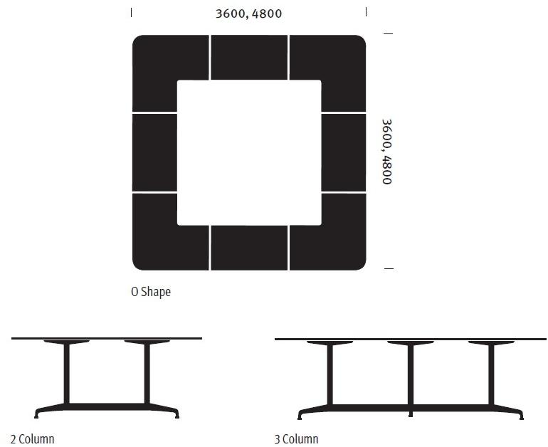 Herman Miller Модульный квадратный стол для переговоров Civic sun-id-1493811 - Вид №2
