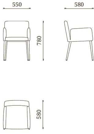 Febal Casa Стул из ткани с подлокотниками sun-id-1353478 - Вид №7
